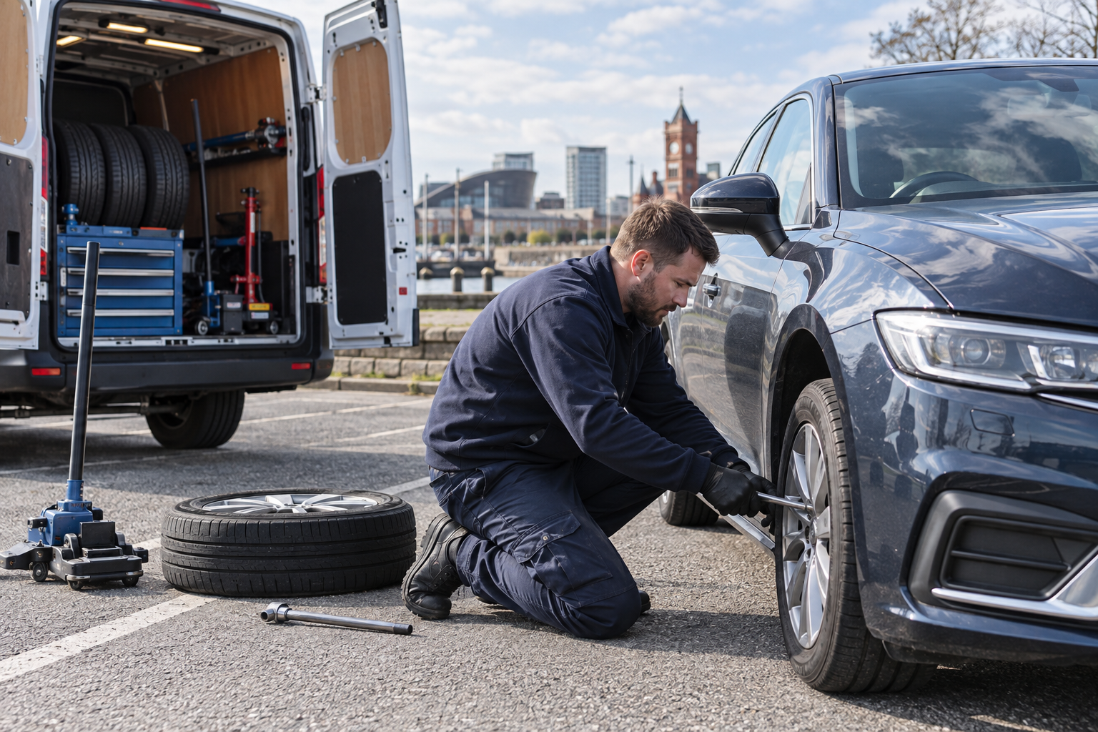 Roadside Tyre Replacement mobile tyre service